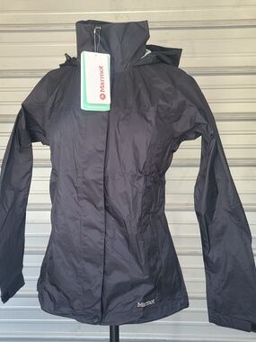 Marmot Precip Eco Women's  Black Waterproof Hooded Rain Jacket